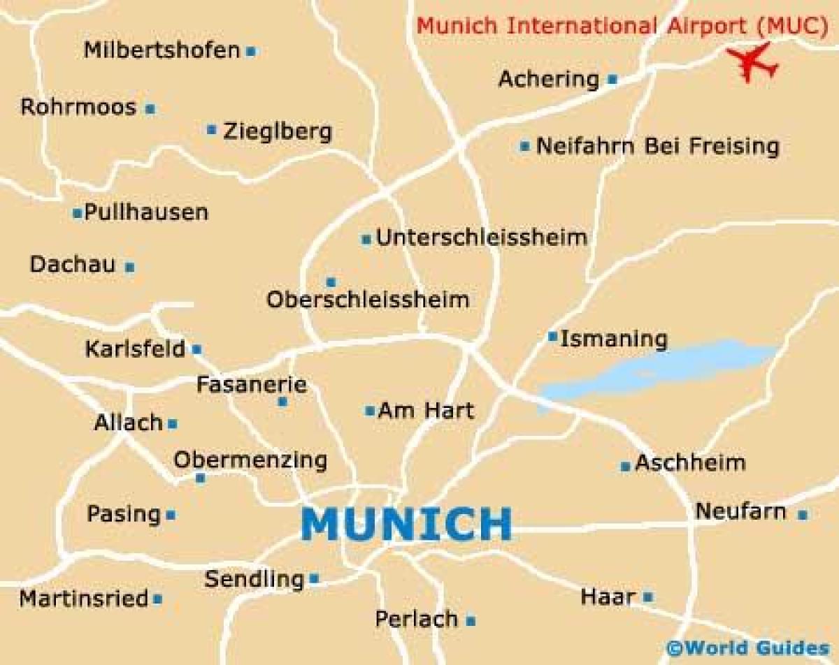 Mappa degli aeroporti di Monaco di Baviera