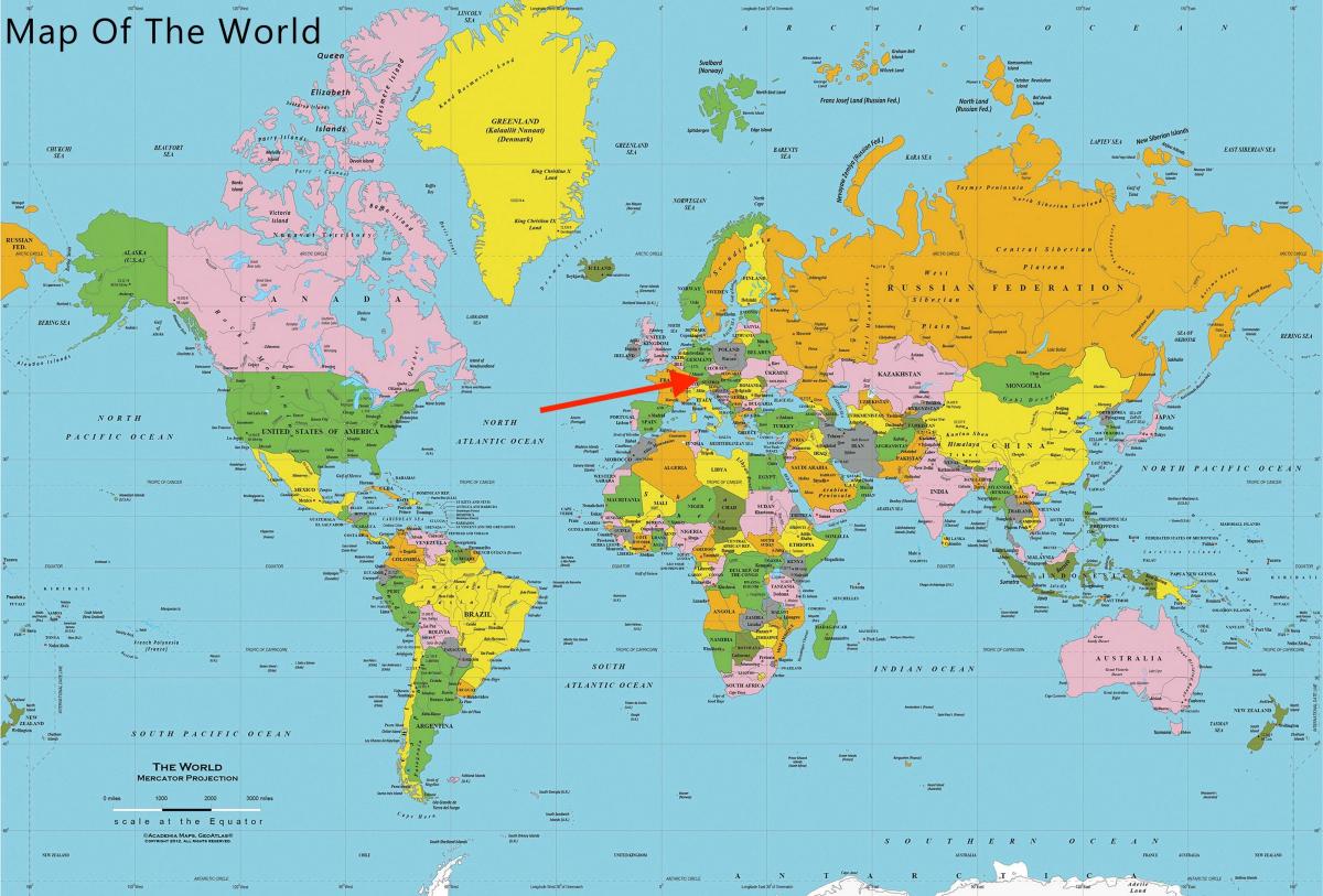 Posizione di Monaco sulla mappa del mondo